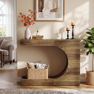 Console de 40 po en forme de C, petite table de vestibule Farmhouse