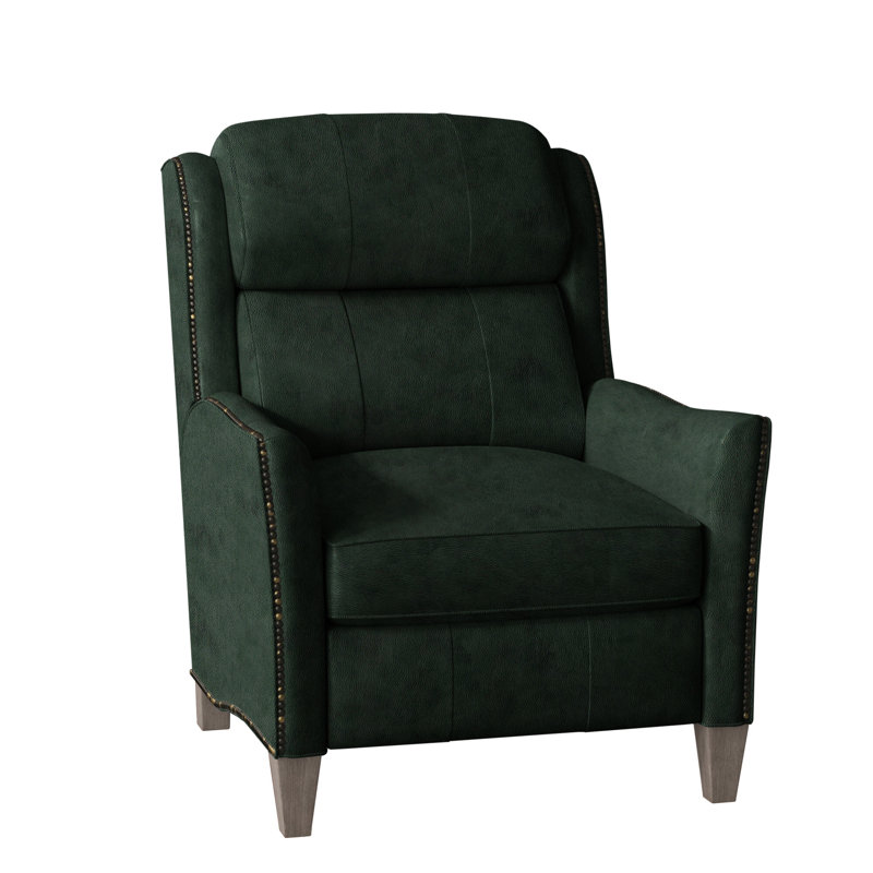 Fauteuil inclinable en cuir Lancaster, Cuir véritable vert forêt d'Anilina, Pierre, Électrique