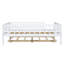 Lit de jour double avec lit gigogne et garde-corps en blanc - Structure en bois massif pour une stabilité facile à assembler Maximiser la capacité de rangement de la chambre à coucher-1105995183-1105995182