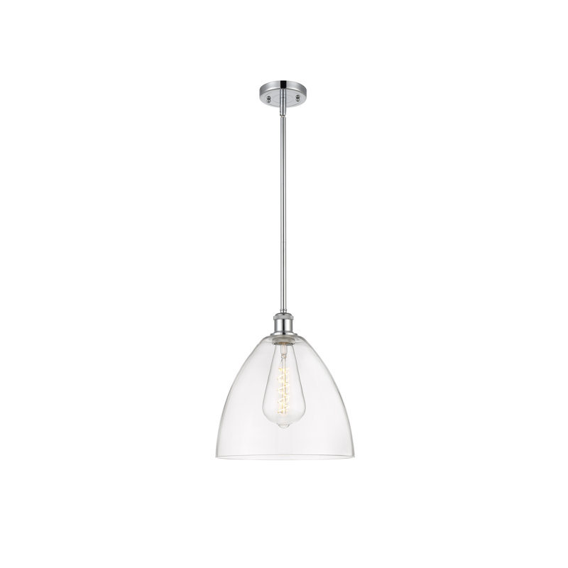 Allysha 1 - Light Single Pendant, 45.75" H x 12" W x 12" D, Clear, Polished Chrome