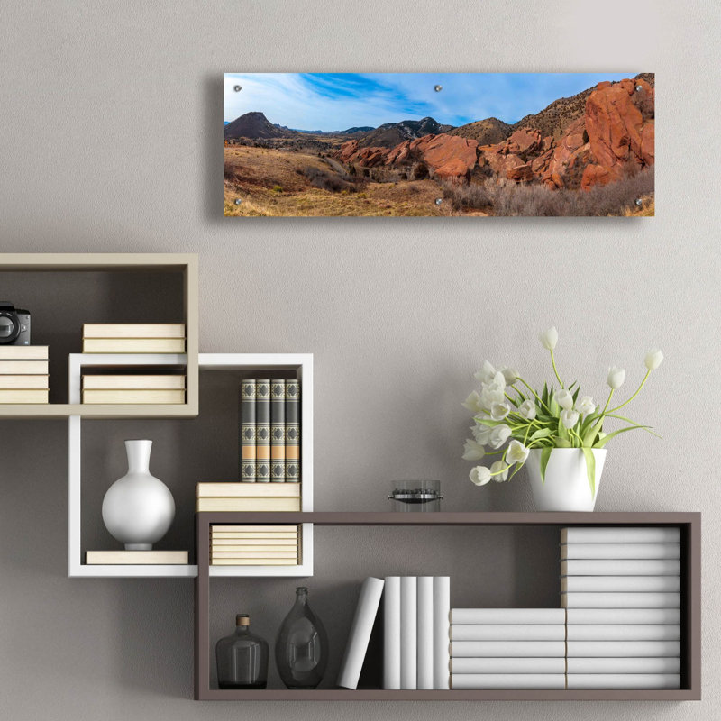 «Colorado Red Rocks Panorama» par Epic Portfolio, art mural en verre acrylique, H 12 po x l 36 po