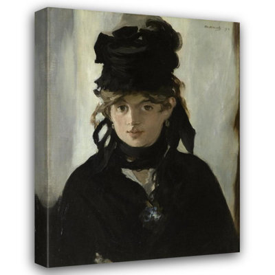 "Berthe Morisot avec un bouquet de violettes" par Édouard Manet - Toile tendue avec châssis