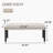 Modern Tufted Linen Dining Bench, Farmhouse Upholstered Entryway Bench With Black Rubber Wood Legs, Versatile For Kitchen, Bedroom, Hallway, Beige-308866861