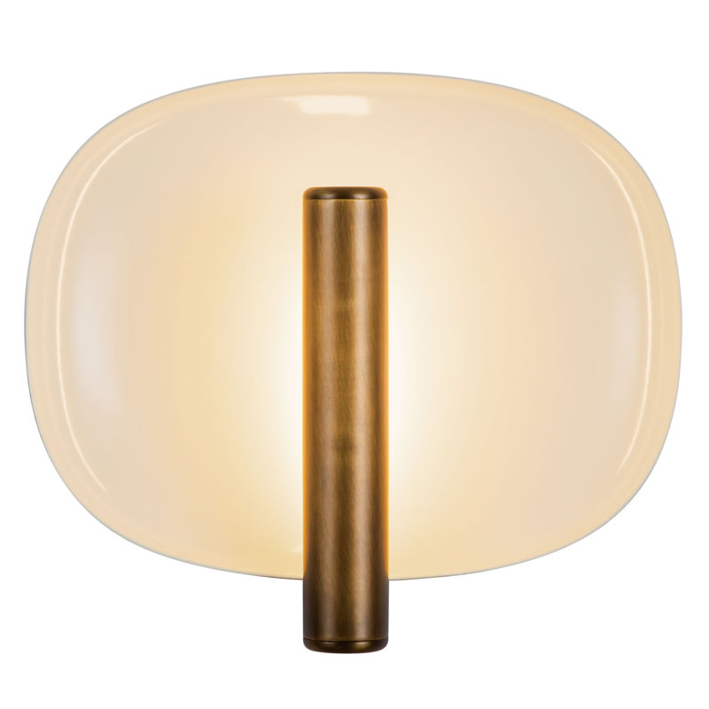 Lustre 9-in White dimmable LED Wall Sconce, White/Antique Brass