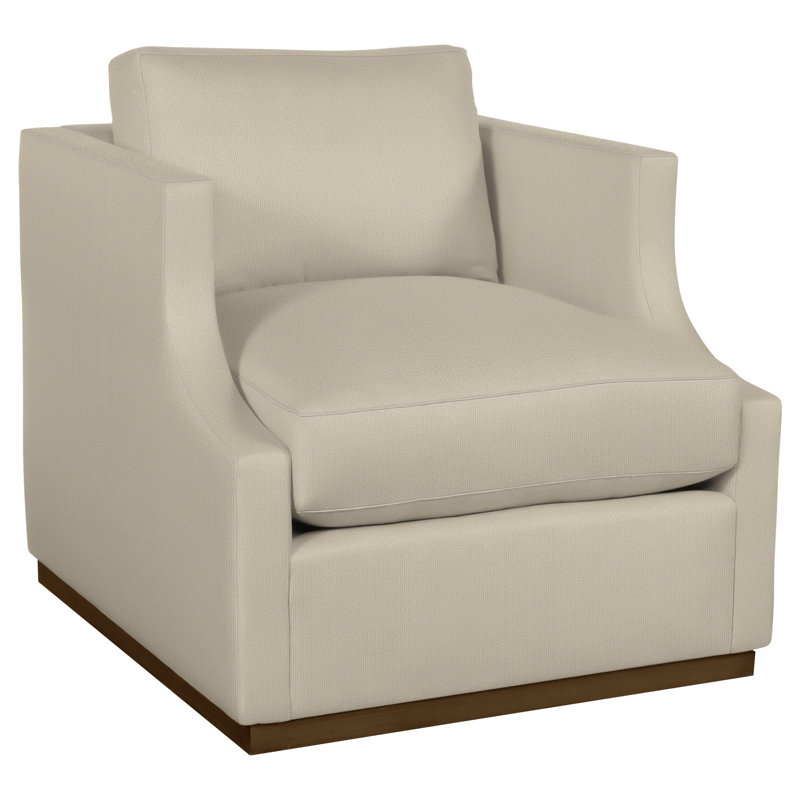 Thom Filicia Home 32"Willowbrook Swivel Chair, Tuck Linen, Havana