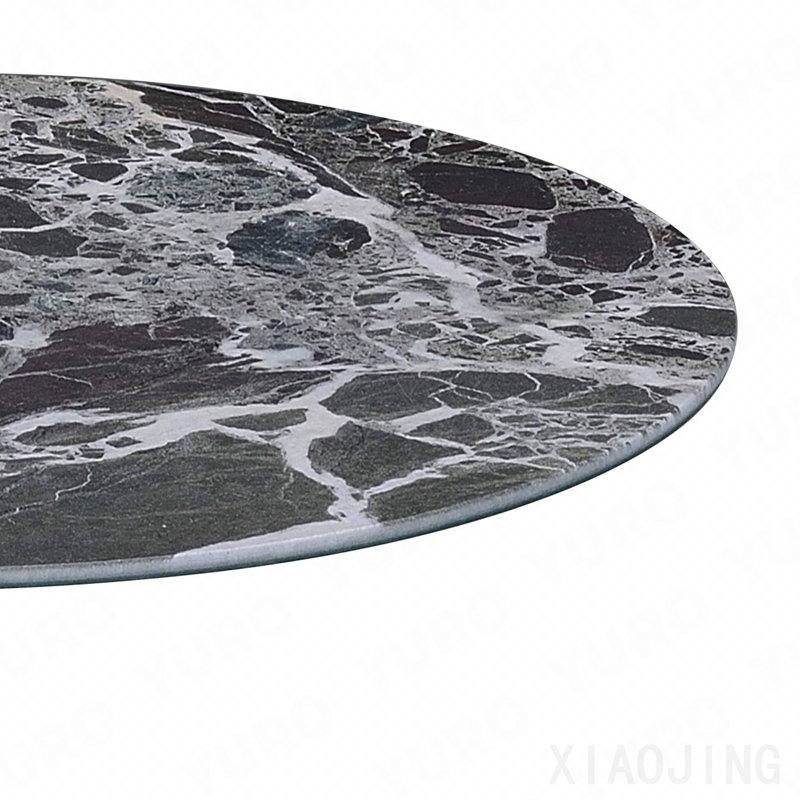 Table de bout 17,5 po avec plateau texturé en marbre noir, Noir
