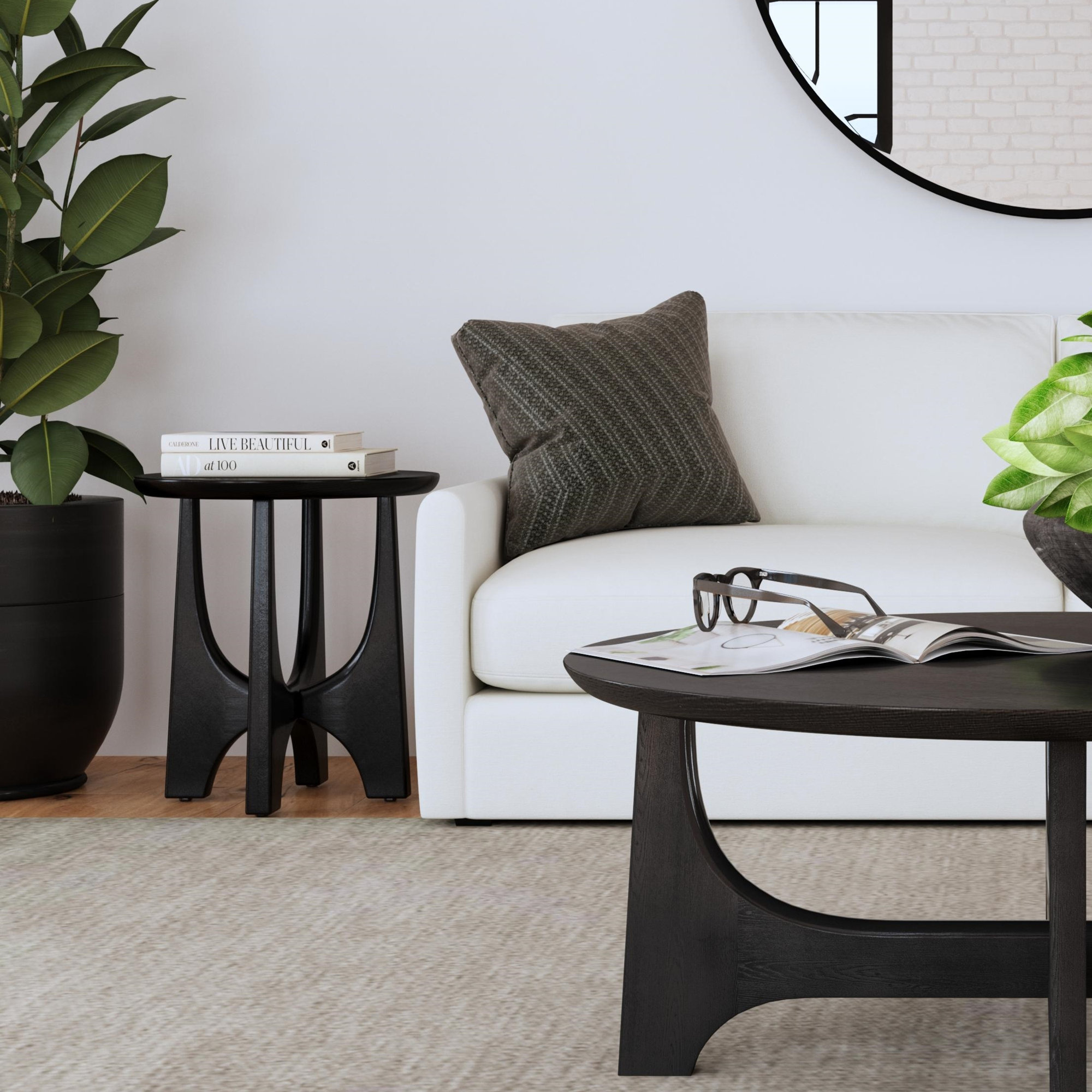 Dunnigan Solid Wood End Table, Black