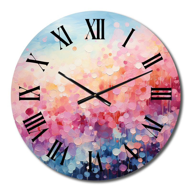 Cotton Candy I - Horloge murale paysage abstrait, Petit