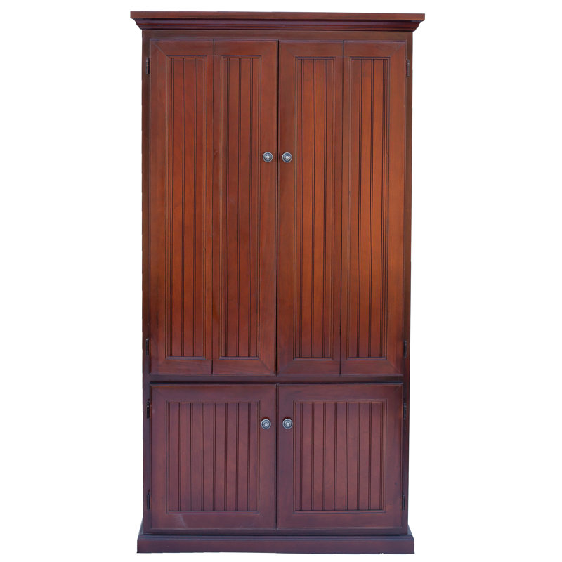 Bureau armoire en bois massif Neasa, Cannelle brûlée