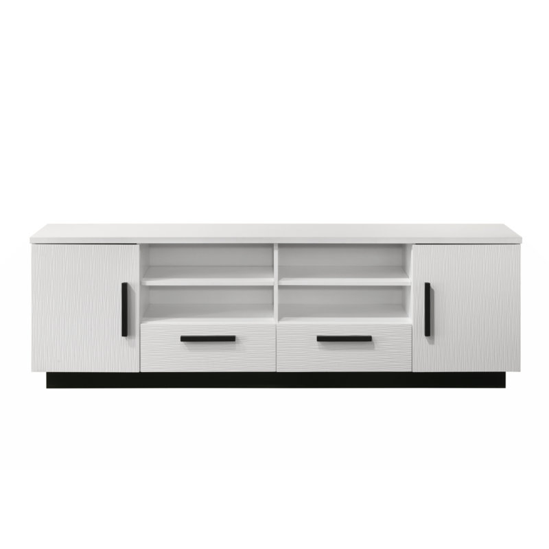 Matilda 70.5'' White and Black Engineered Wood TV Stand