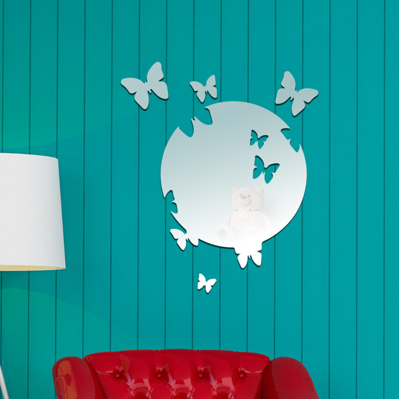 Décalcomanie murale en miroir papillon