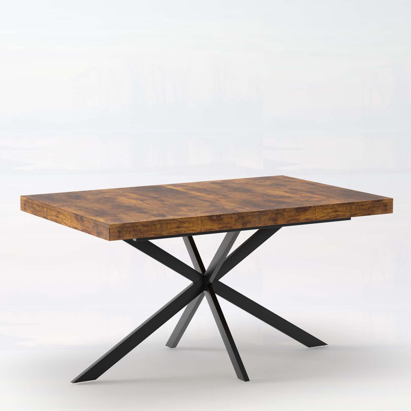 Retro Stretch Dining Table,Stylish Design for Various Rooms, Brown