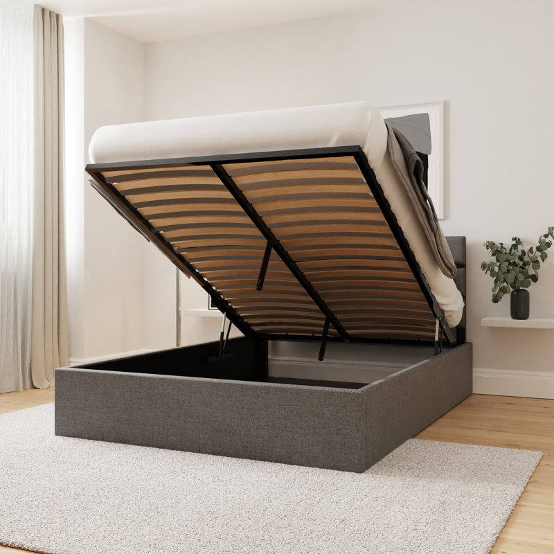 Upholstered Ottoman Storage Bed, Double (4'6)