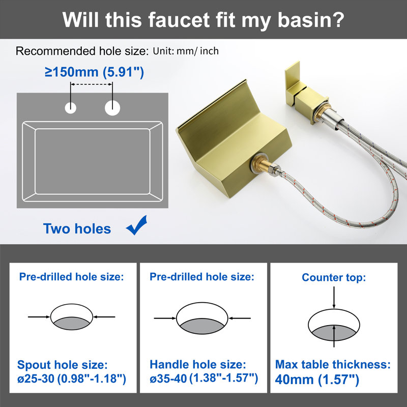Single-handle Bathroom Faucet, Brushed Gold