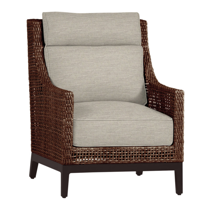 Flâneuse tissée en péninsule - acajou / châtaignier, Sunbrella® ‑ lin colombe, Acajou / châtaignier, Welt + bourre standard