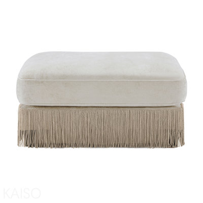 Repose-pieds en velours beige