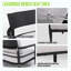 Ensemble de conversation extérieur 4 pièces avec fauteuils club modernes, canapé luxueux avec banc, table basse en pierre frittée d'inspiration marbre, structure en aluminium noir antirouille Ember et coussins Sunbrella