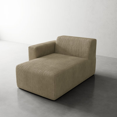 Chaise longue simple en velours côtelé Berlare