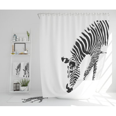 Natlee Polyester Shower Curtain Set