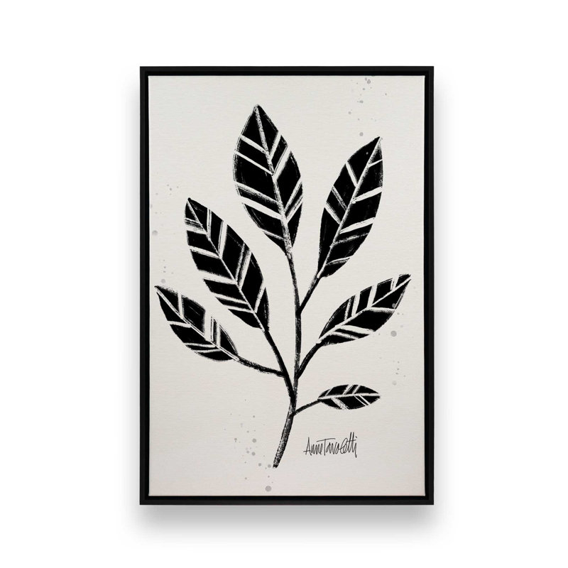 Botanicals III, reproduction sur toile, H 18,75 po x l 12,75 po, Noir satiné