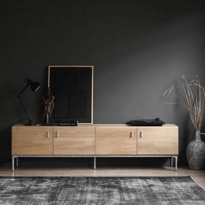 Crédence de rangement simple en bois massif avec meuble télé 86,6 W