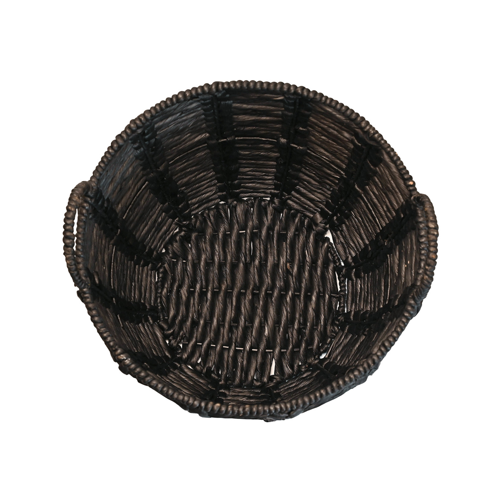 Kei Handmade Wicker Basket With Handles 1, Black
