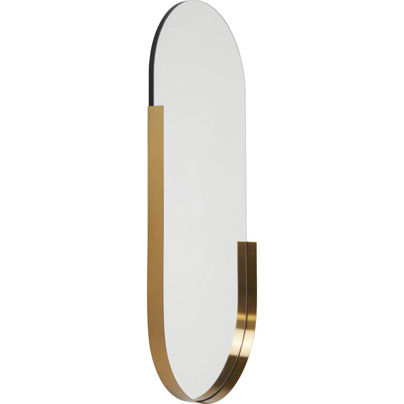 Hipster Oval Metal Framed Wall Full Length Mirror in Brass