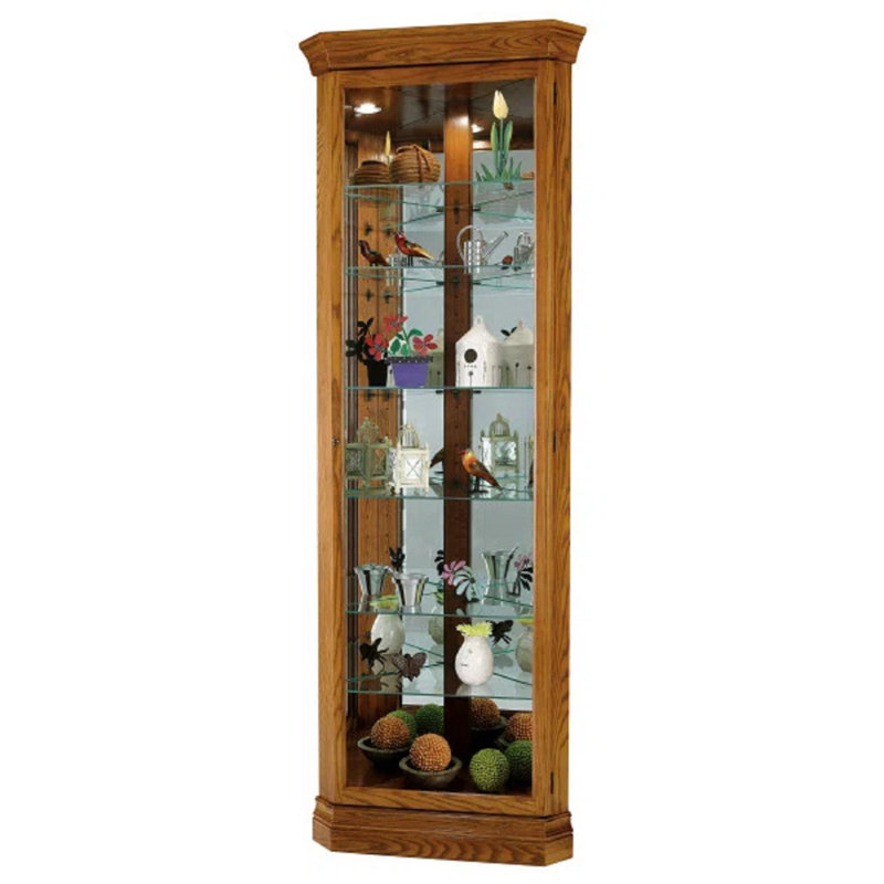 Duane Corner Curio Cabinet, Legacy Oak