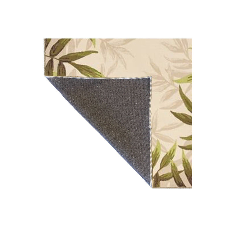 Tapis vert tissé à motif de feuilles vertes, Sous-tapis rectangulaire de 3 pi 3 po x 4 pi 11 po