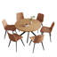 Table de salle à manger de cuisine moderne de 45,3 po l avec chaise de salle à manger h 32,4 po-273537500