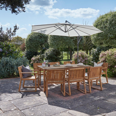 Lankin Rectangular 10 - Piece 8 - Person 180cm L Acacia Outdoor Table Set