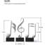 3 pièces note de musique décorative décoration musicale cadeaux table maîtresse sculpture piano statue blanc 7,5 pouces-742699042