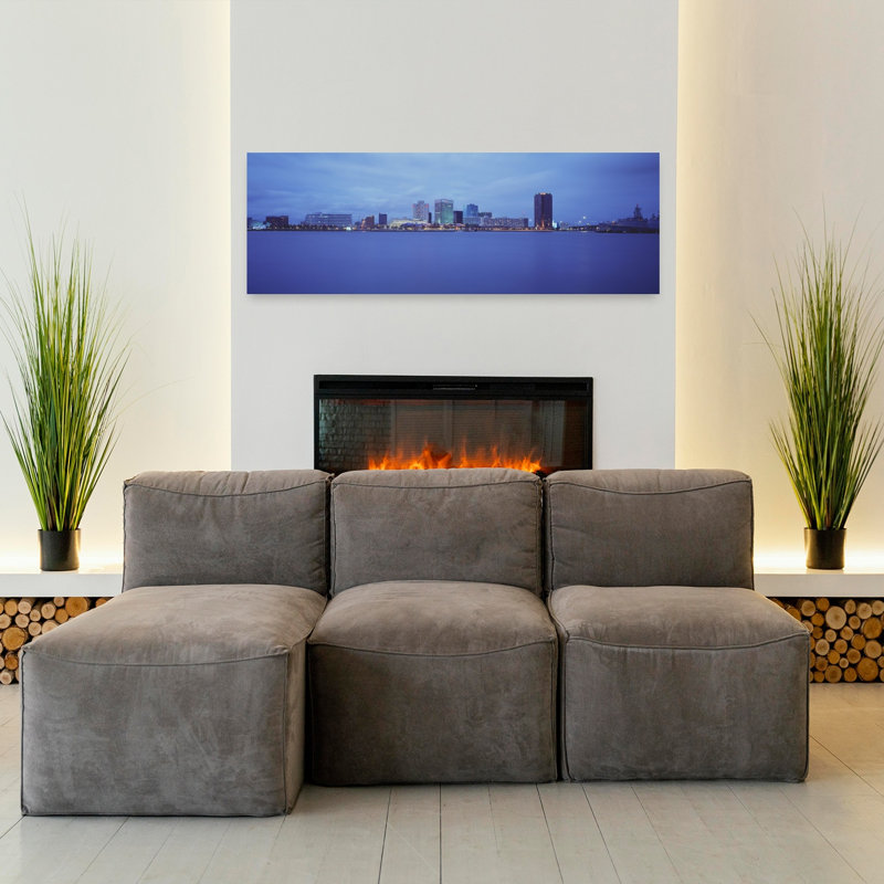 Buildings at the waterfront Norfolk Virginia USA 1 Piece Wrapped Canvas Panoramic Wall Art, 40.64 cm H x 121.92 cm W