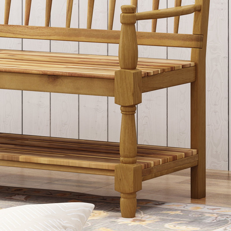 Banc de rangement en bois massif, Teck