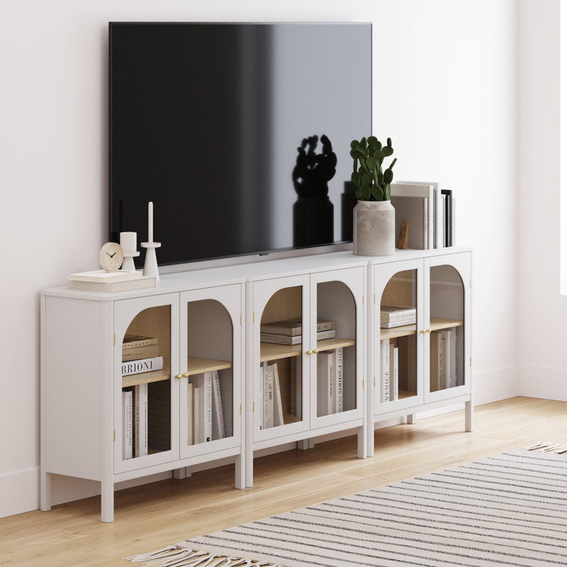 Glass TV Stand, White