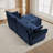 Chenille Upholstered 2-Seater Sectional Sofa With Ottoman-1342498984