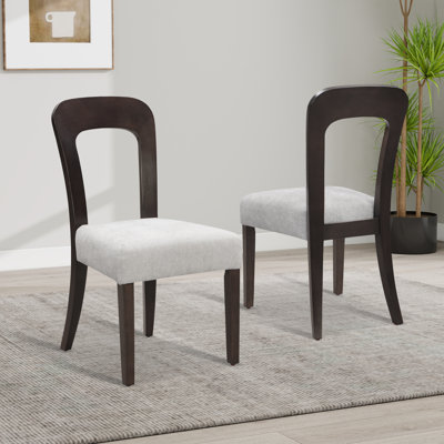 Hollow Back Dining Chairs With Solid Wood Legs (Set Of 2)
