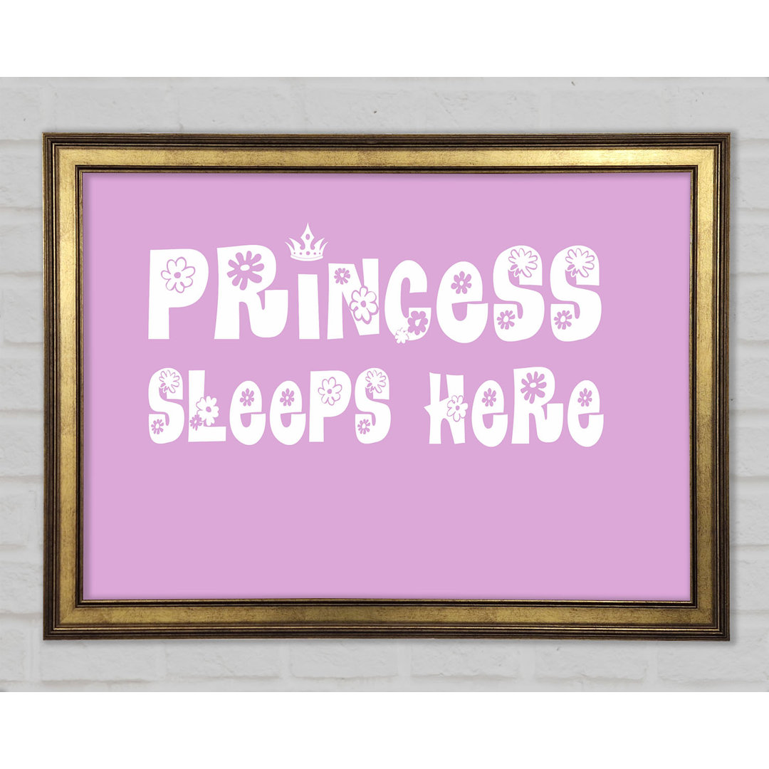 Princesss Sleeps Here Gerahmter Druck