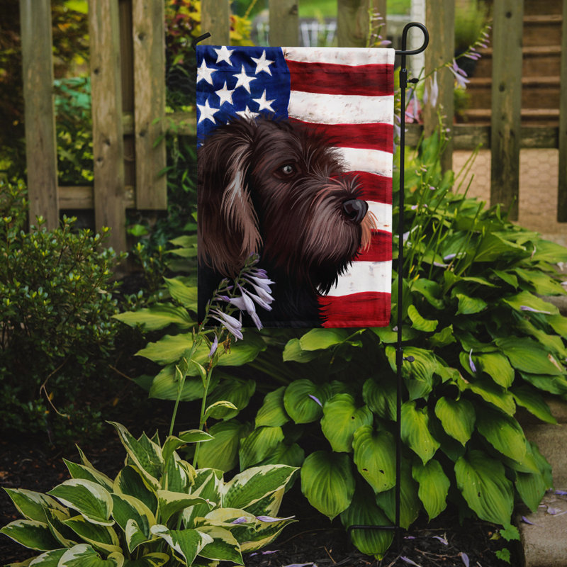 Polyester à 2 côtés 15 x 11 po drapeau de jardin, Pointeur allemand à poil dur