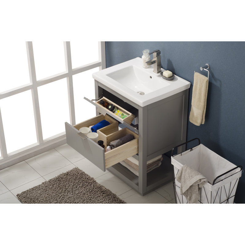 Ensemble de meuble-lavabo simple 24 po Eanes, Gris