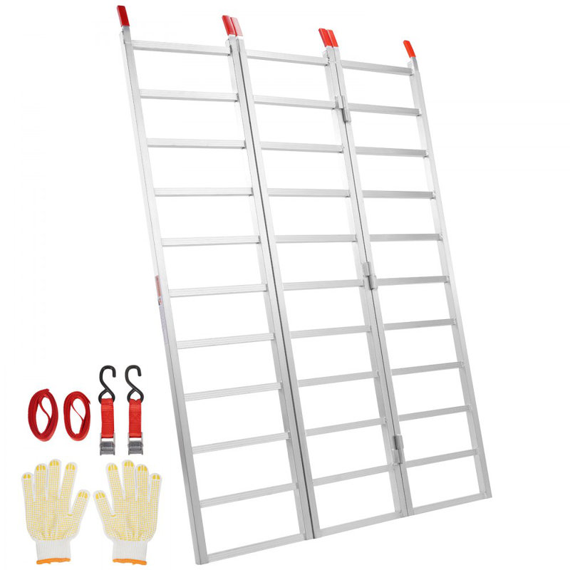 Rampe de chargement en aluminium à trois volets 1 500 lb 77 po x 54 po pour tracteurs