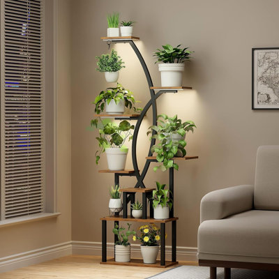 Support pour plante d'intérieur, présentoir pour plante en métal moderne pour salon / patio