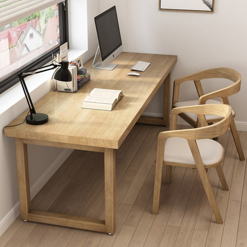 Bureaux rectangulaires en bois massif de couleur bois, H 29,53 po x l 55,12 po x P 23,62 po