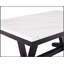 Table de salle à manger moderne transitionnelle 1pc avec plateau en faux marbre blanc et base en tréteaux au fini noir pour une salle à manger élégante-118659972