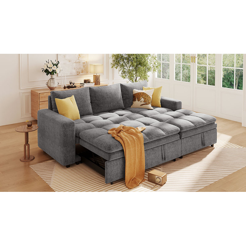 Canapé modulaire en chenille 3 pièces avec rangement intégré Oslivane