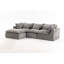 Canapé d'angle modulaire surdimensionné Cloud Couch de 260 cm de large, offrant un confort optimal et une assise large et profonde. Revêtement en tissu gaufré, 3 places avec pouf.-431490667