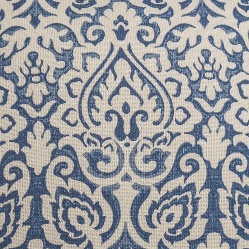 22" Gold and White Cotton Throw Pillow, Navy