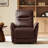 Martina Genuine Leather Swivel Gliding Power Recliner-112574272