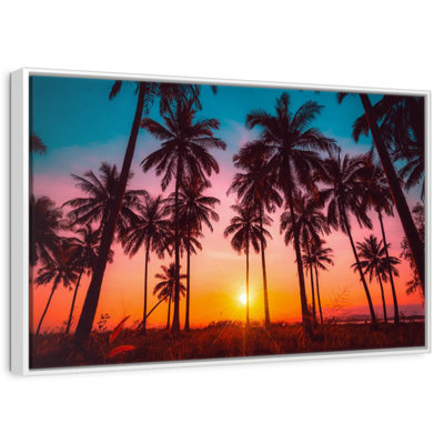 Silhouette coucher de soleil tropical