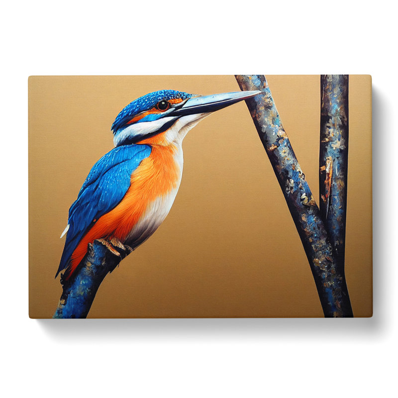 Bewitching Kingfisher Bird - Wrapped Canvas, 50cm H x 76cm W x 3cm D